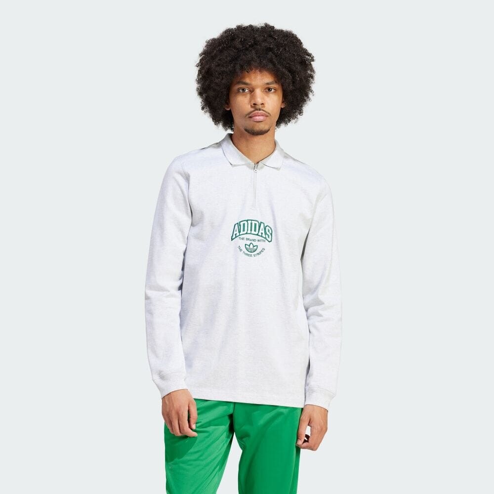 

Поло Adidas VRCT Long Sleeve Polo Shirt, цвет Light Grey Heather