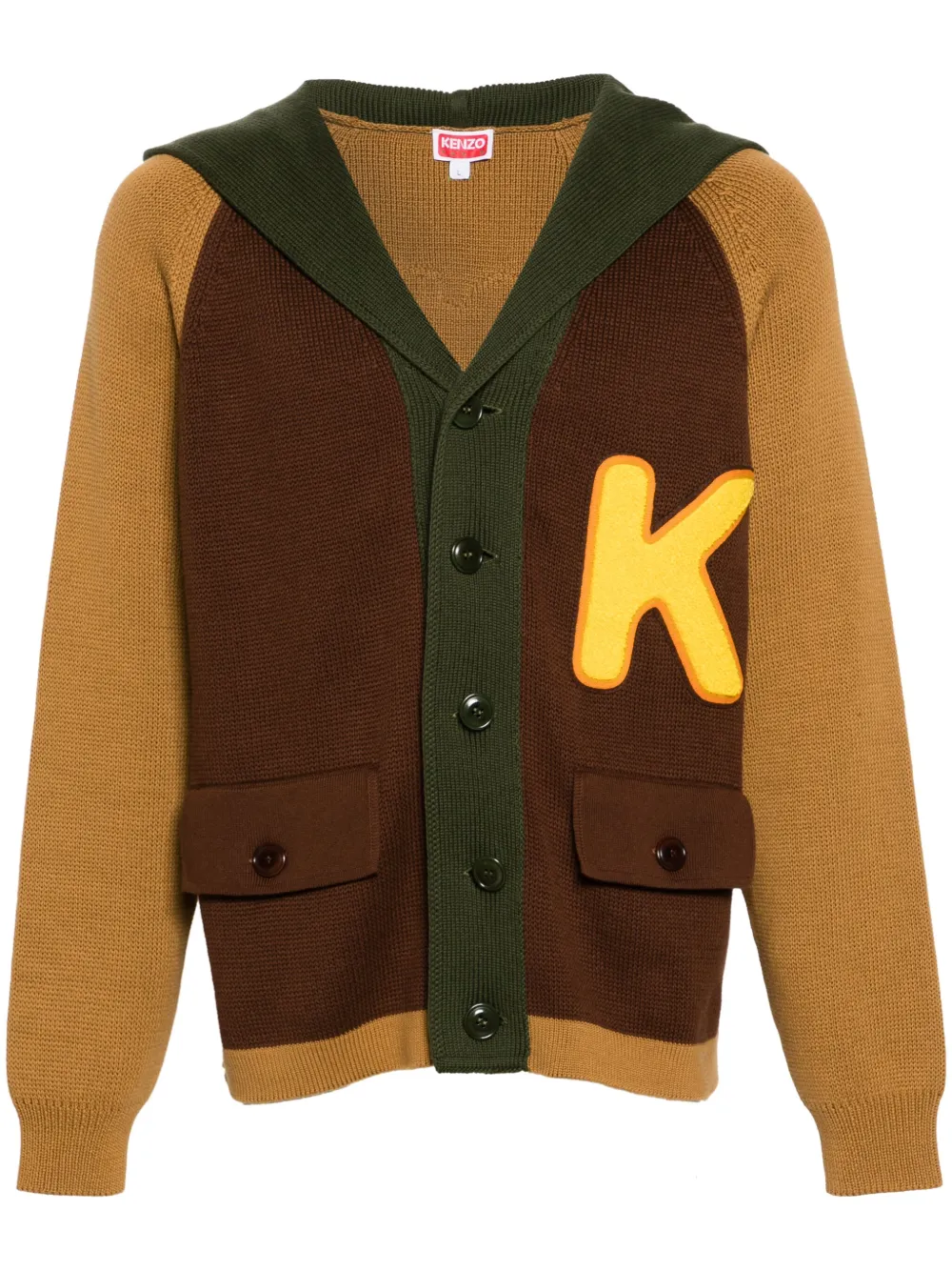 

Кардиган в стиле колор-блок KENZO, коричневый