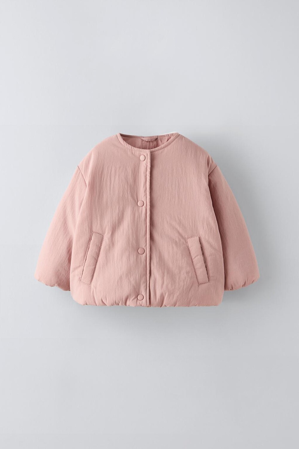 

Куртка из нейлона ZARA, пастельно-розовый