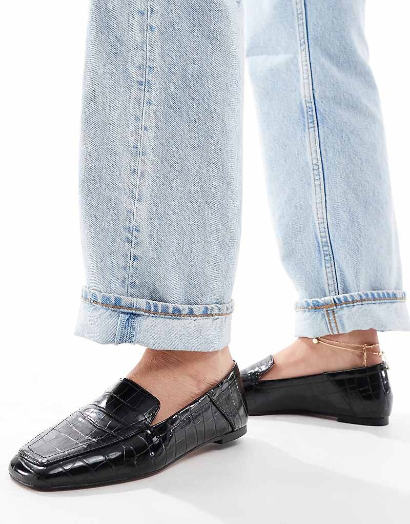 

ASOS DESIGN – Modern – Черные узкие лоферы