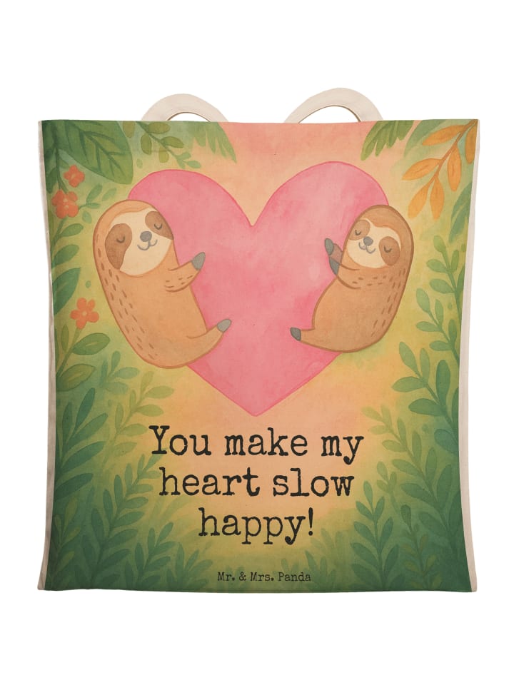 

Mr. & Mrs. Panda Сумка с изображением сердца в виде ленивца и надписью белого цвета