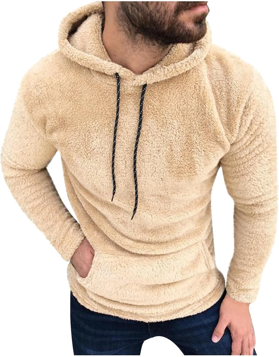 

Ctreela Sherpa Fleece худи с капюшоном, длинный рукав, передний карман