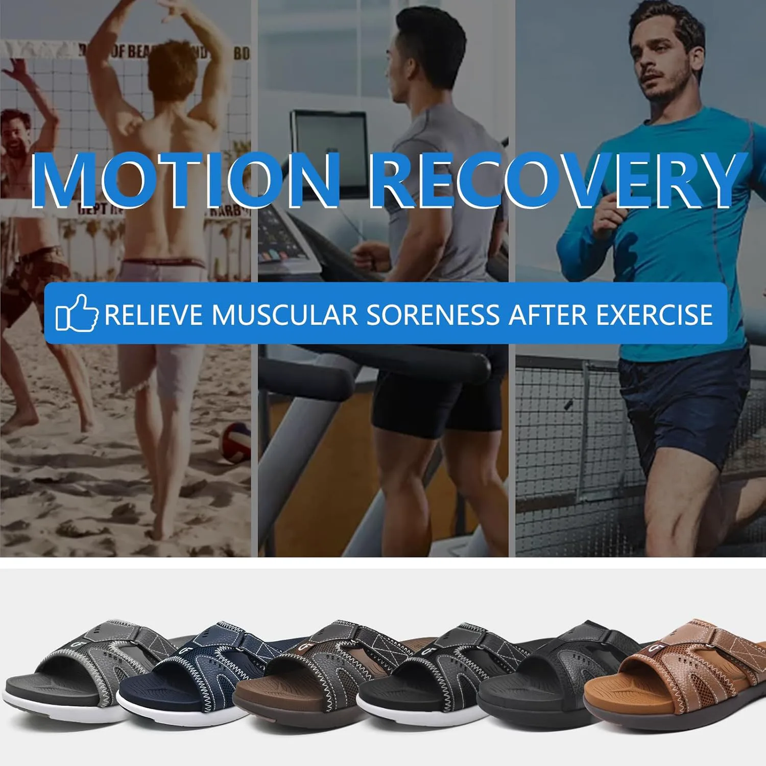 

Мужские спортивные сандалии COFACE для восстановления, мягкая амортизация при подошвенном фасците, легкие ортопедические шлепанцы для мужчин, серый