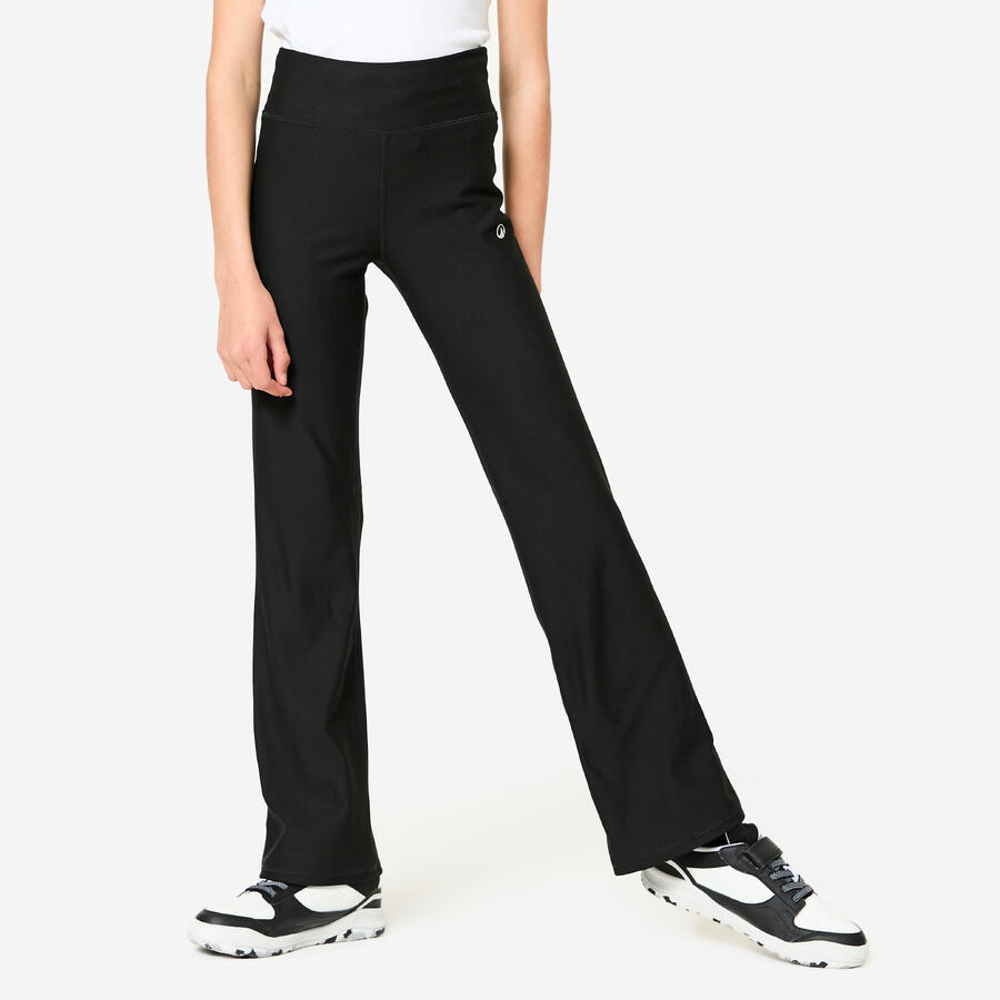 

DECATHLON Расклешенные леггинсы с высокой талией для девочек - черные