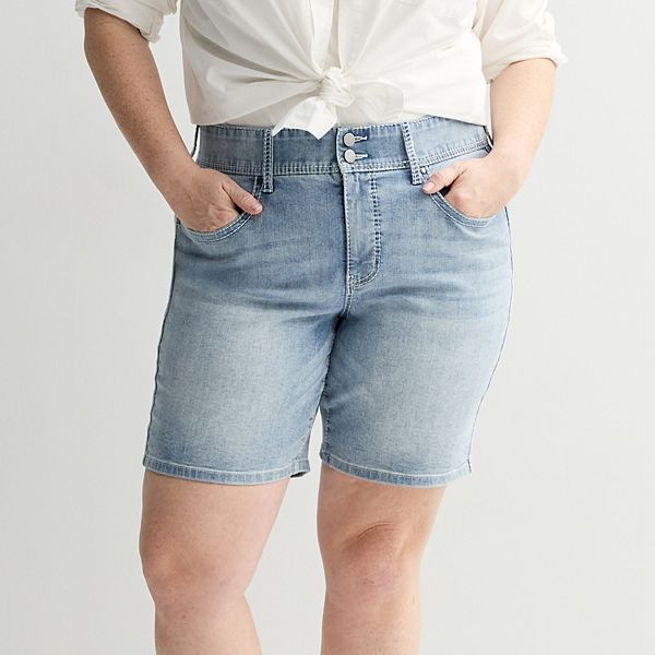 

Бермуды Plus size с эффектом контроля живота в светлой стирке Apt. 9