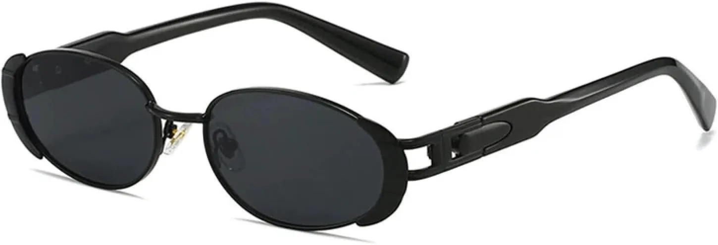 

Ретро овальные солнцезащитные очки для женщин, модные градиентные очки с защитой от УФ-излучения UV400, мужские солнцезащитные очки в стиле панк TVTBBVV, Black Grey