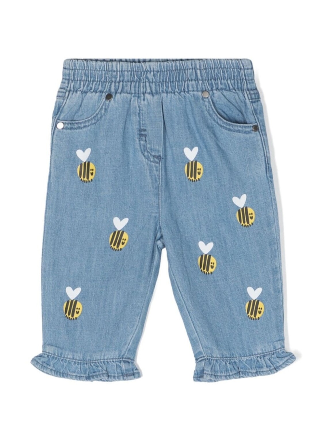 

Stella McCartney Kids джинсы с оборками и принтом, синий