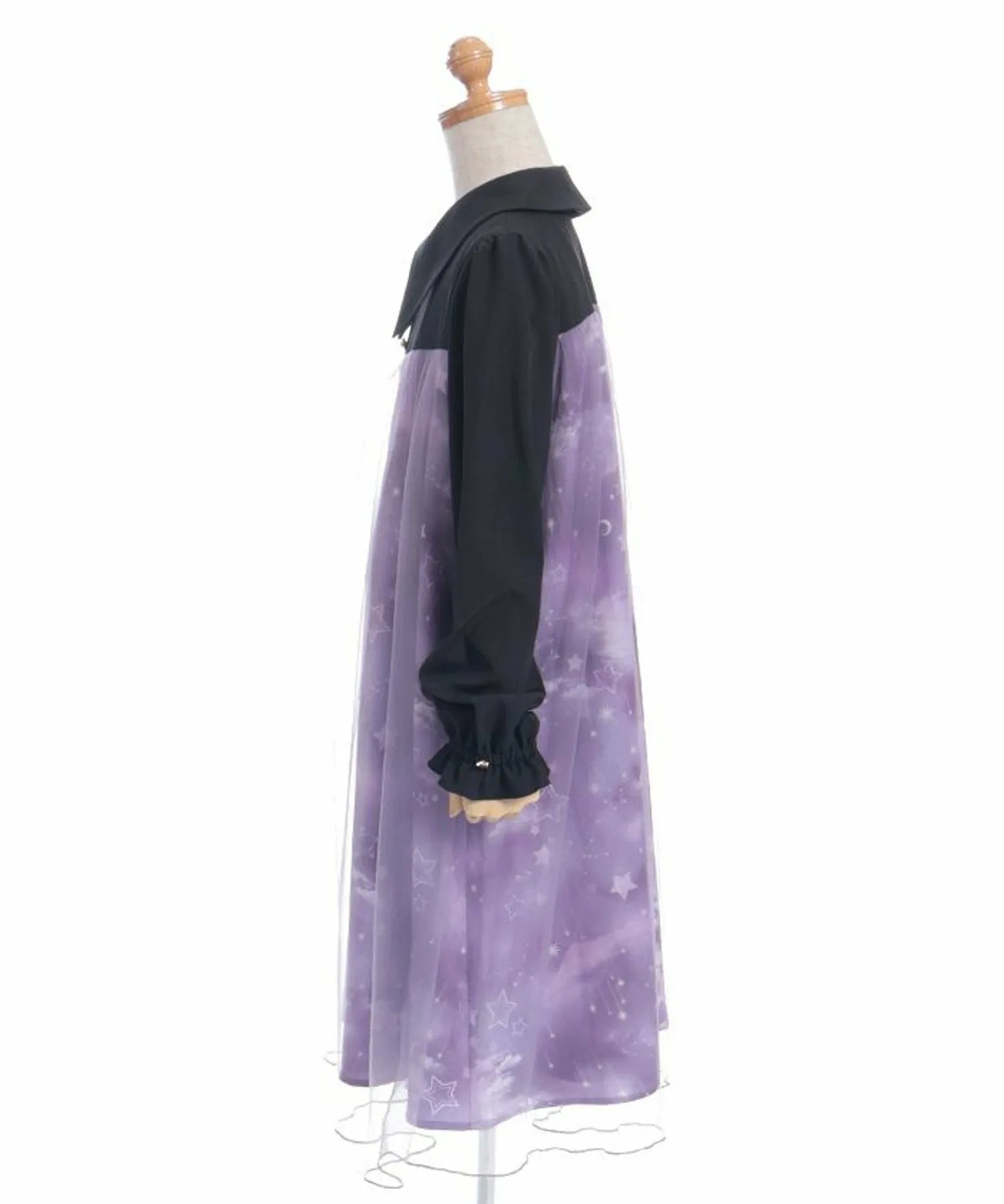 Платье с длинными рукавами из тюля со звездным узором Axes femme kids, Purple — фото 3