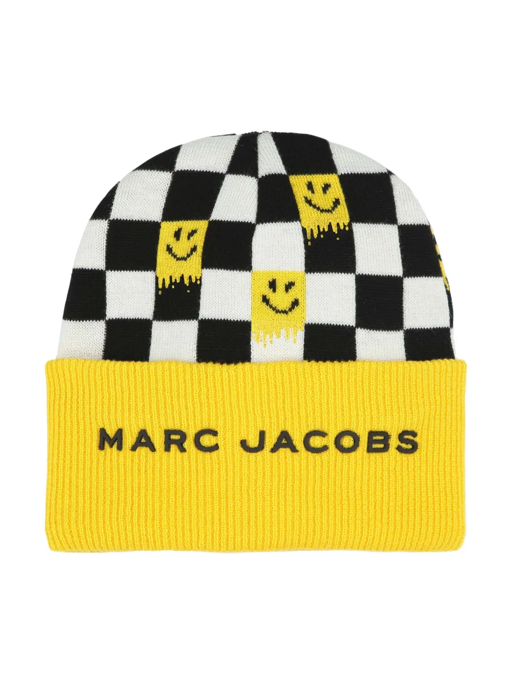 

Клетчатая шапка бини в рубчик Marc Jacobs Kids, желтый