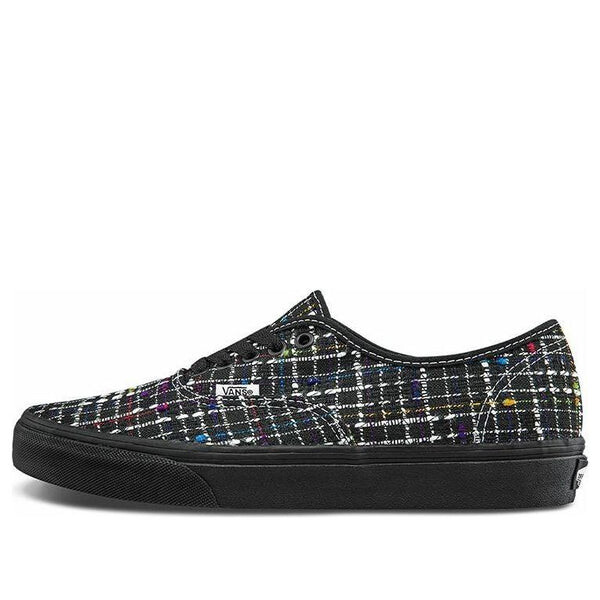 

Кроссовки authentic retro casual skate shoes black white grid printing Vans, черный