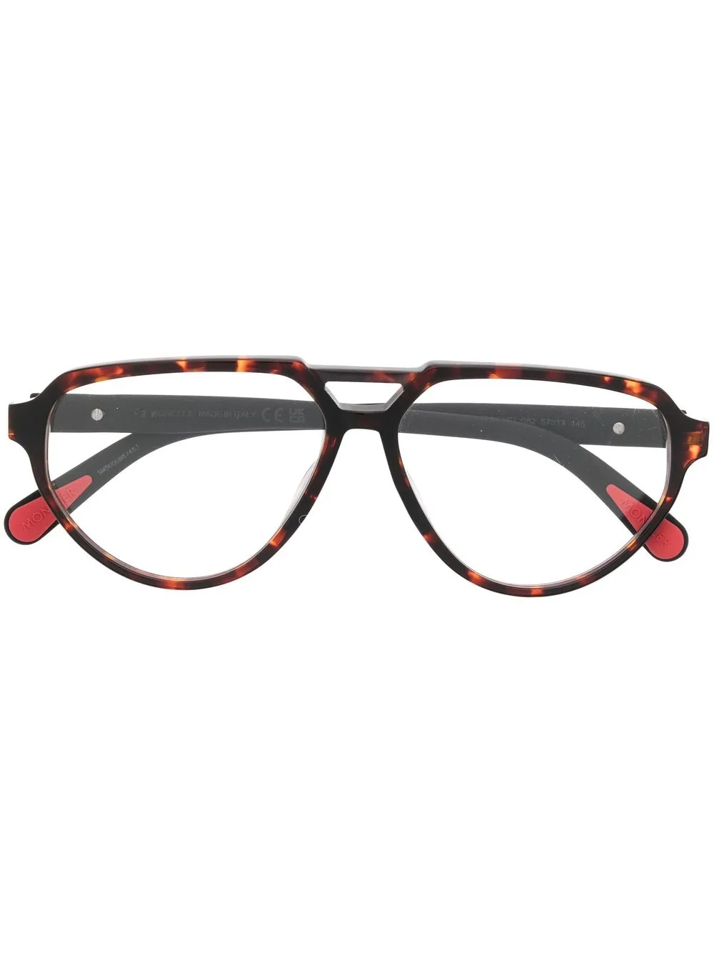 

Солнцезащитные очки-пилоты черепаховой расцветки Moncler Eyewear, коричневый