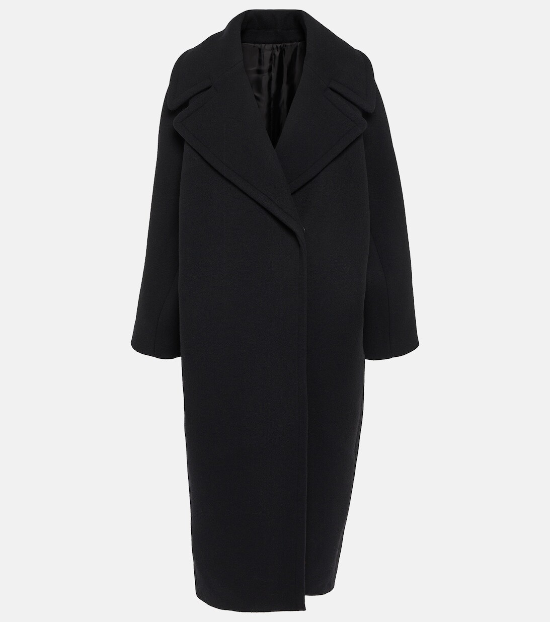

Шерстяное пальто с запахом кокон ALAÏA, черный