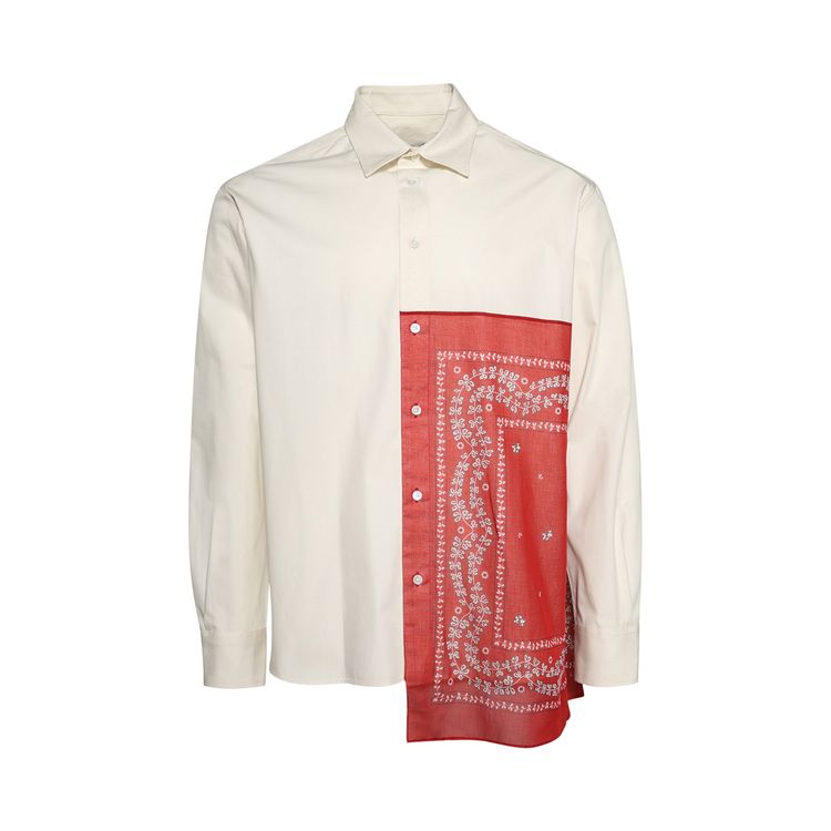 

Рубашка Lanvin Rateau Bandana Boxy Shirt 'Off White', белый