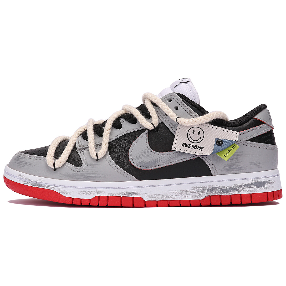 

Кроссовки Nike Dunk Skateboarding Shoes Unisex Low-top Black/grey, черный/серый