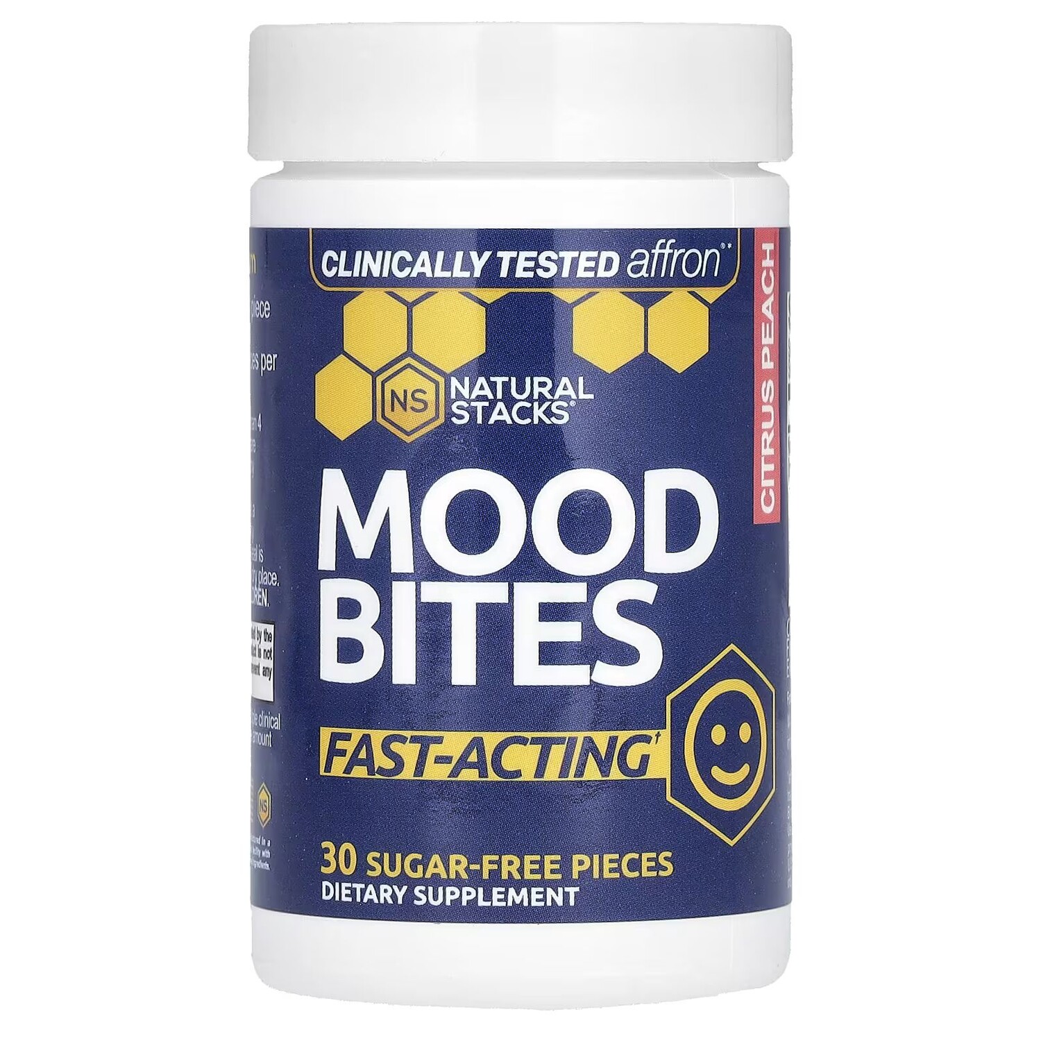 

Mood Bites, цитрусовый персик, 30 штук без сахара Natural Stacks