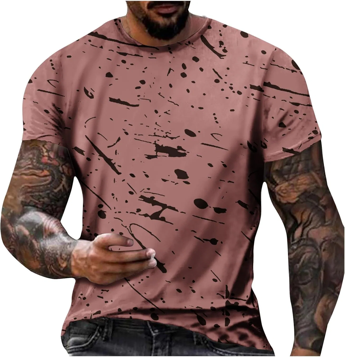 Футболка с принтом, Polyester, Z-823 Pink
