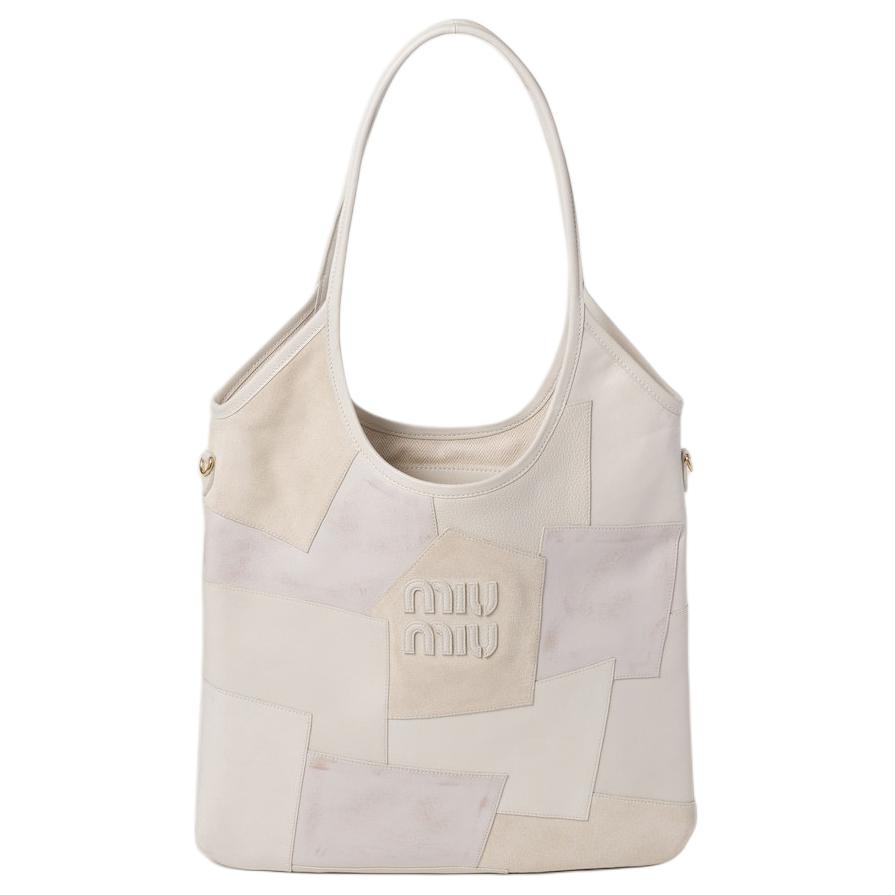 

Miu Miu Кожаная женская сумка через плечо, цвет белый (мел)