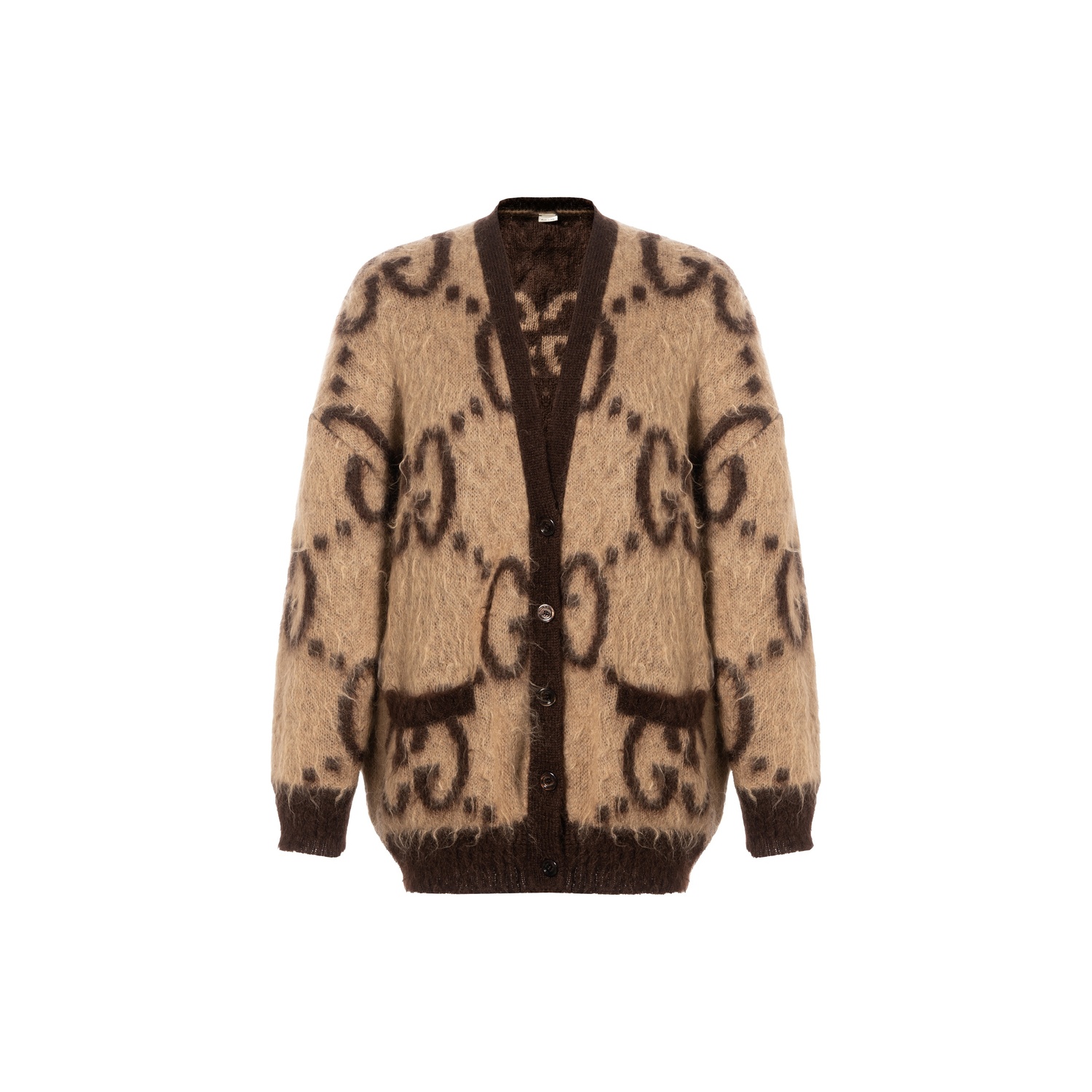 

Реверсивный кардиган GG-жаккард GUCCI, коричневый