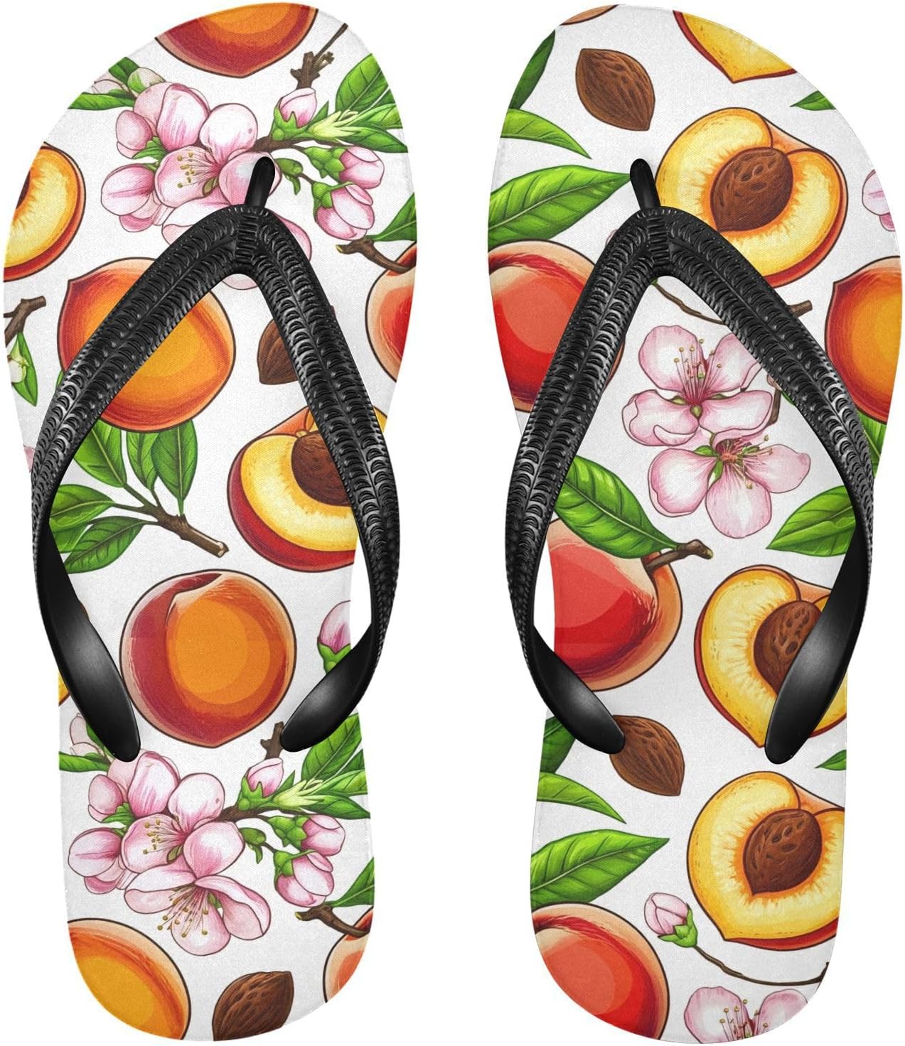 

Женские и мужские пляжные шлепанцы с белыми цветами персика, для душа, резиновые, нескользящие, летние тапочки для ходьбы Sinestour