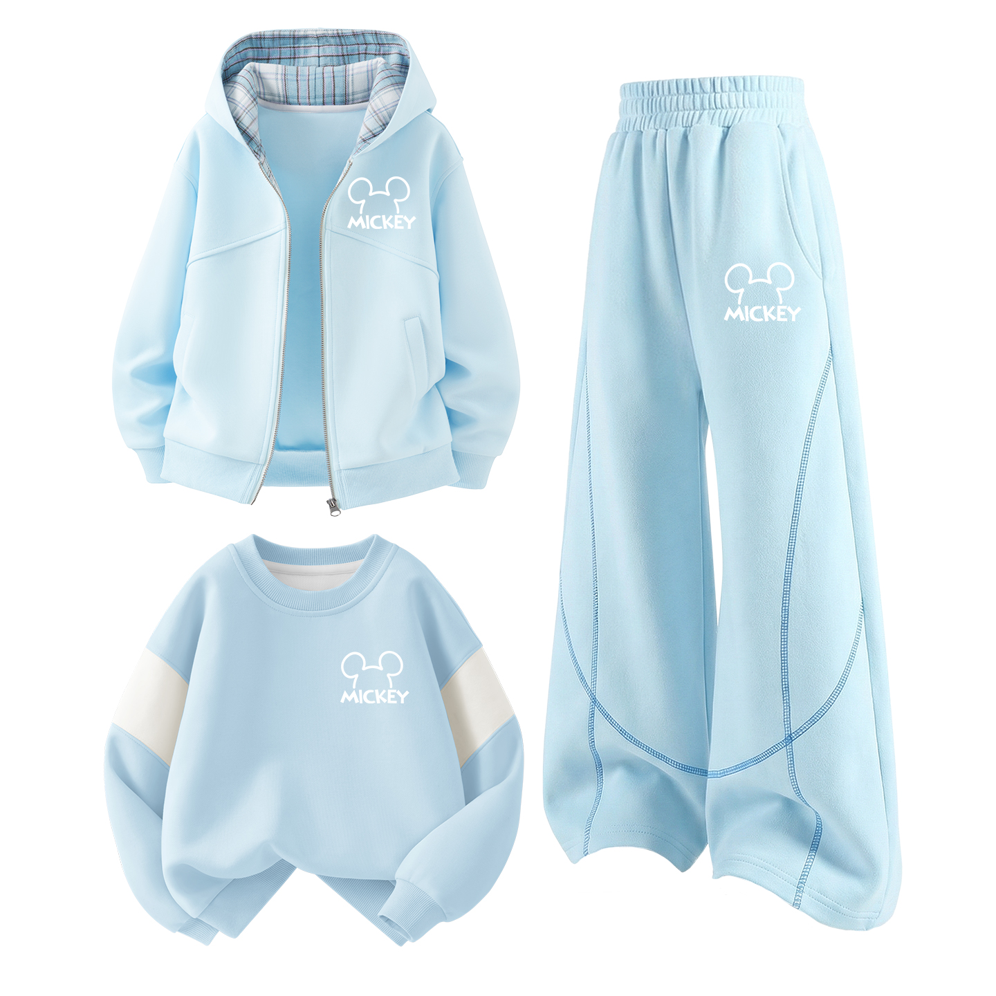Детский спортивный комплект Casual из 3 предметов Disney, di wink k pudding синий+di wink k белый heather серый+di wink k pudding синий — фото 3