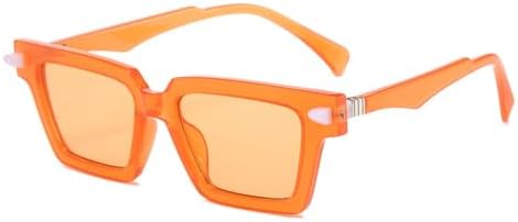 

Женские солнцезащитные очки 2026 Square Double Color в стиле ретро с заклепками, мужские солнцезащитные очки с градиентным эффектом "кошачий глаз" MTZJH, Orange Orange