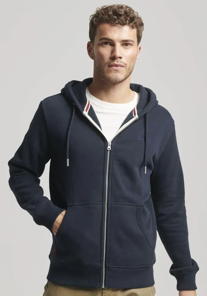 

Толстовка с капюшоном Superdry "ESSENTIAL LOGO ZIP HOODIE", цвет Eclipse Navy