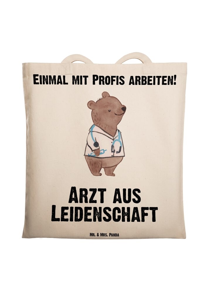 

Сумка Mr. & Mrs. Panda Tragetasche Arzt Leidenschaft mit Spruch, кремовый