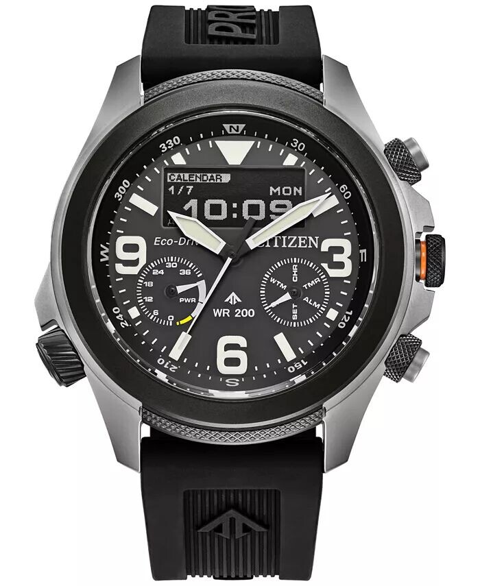 

Eco-Drive Мужские часы Promaster Land с хронографом, черный каучуковый ремешок, 44 мм Citizen