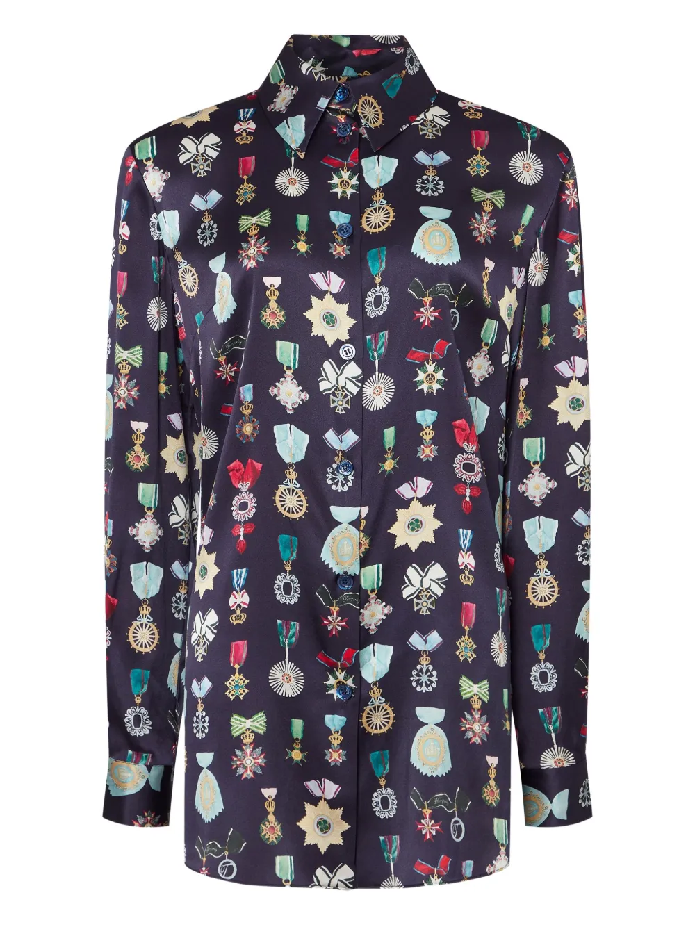 

Шелковая блузка Gloriette Temperley London, синий