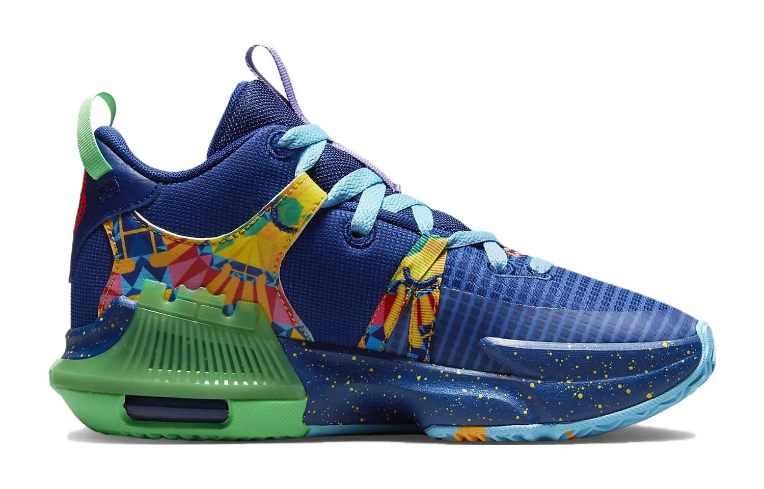 Кроссовки LeBron Witness 7 Kaleidoscope GS Nike, Dark Royal Blue/Gaming Royal/Algae/White — фото 3