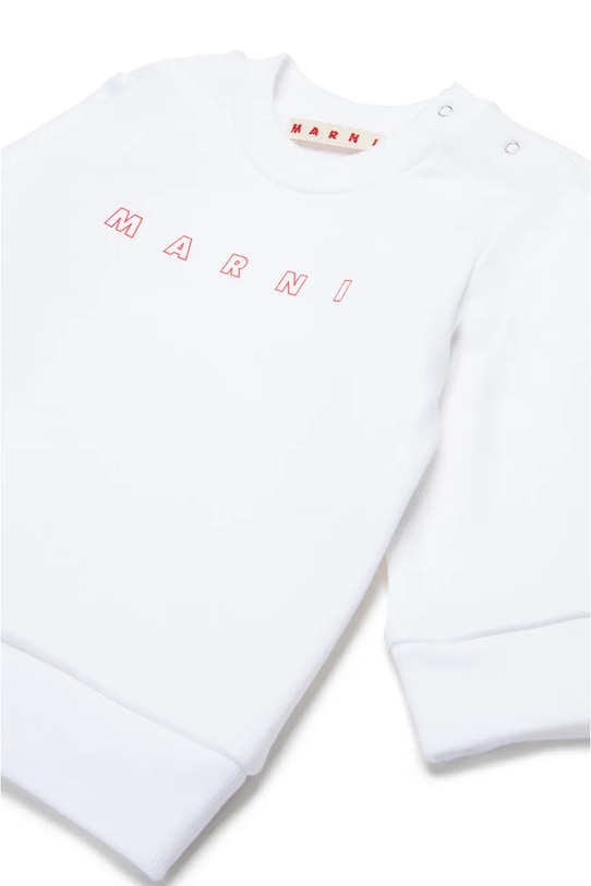 Хлопковая толстовка для малышей MS319B SWEAT-SHIRT Marni, белый — фото 3