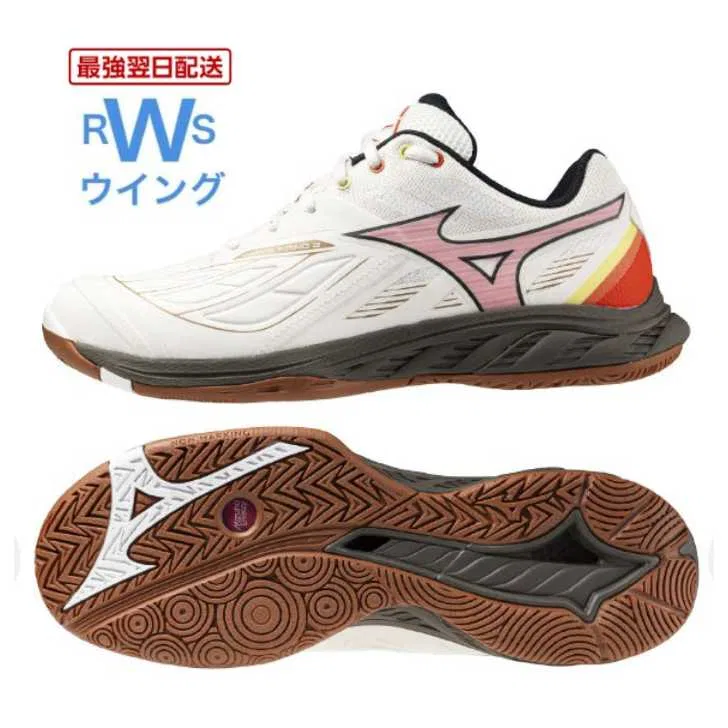 Бадминтонные кроссовки «Wave Fang 2» от Mizuno, White X Orange X Brown