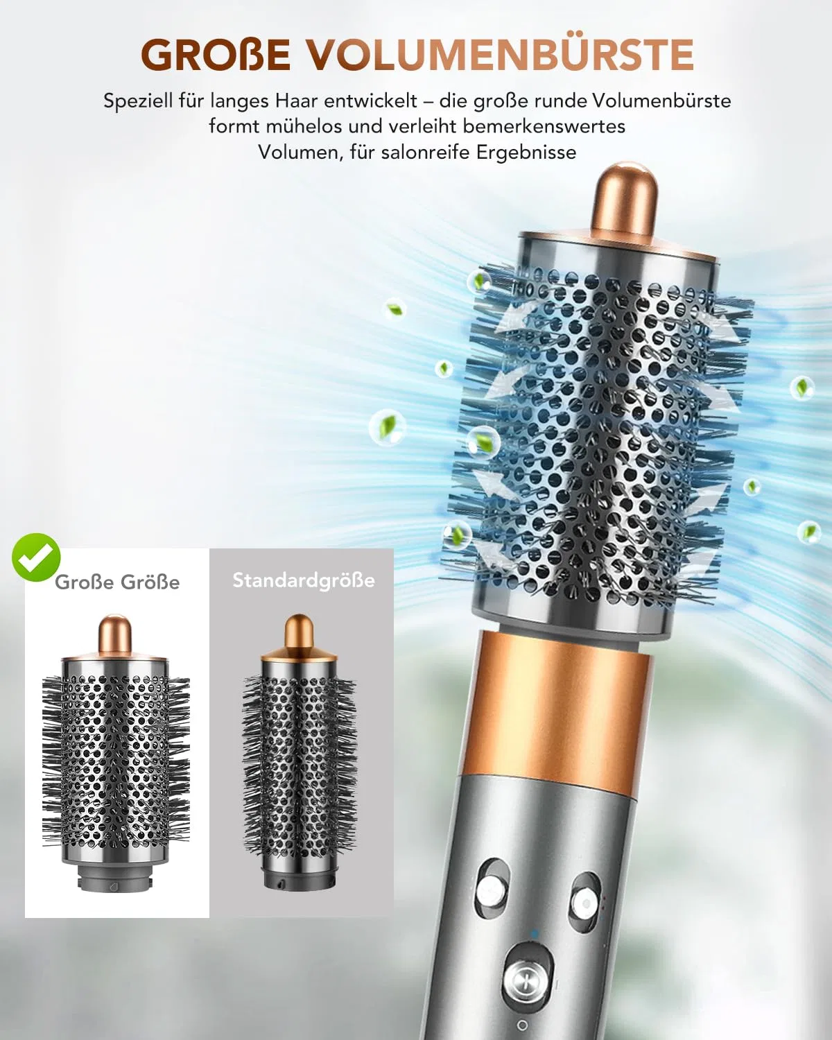 Круглая щетка-насадка для стайлера Dyson Airwrap Tosage, Copper — фото 2