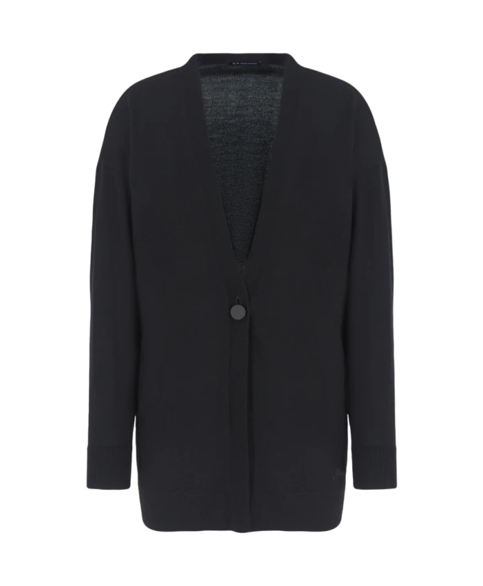 

Черный свитер с воротником-шалью, осень-зима 2024 Armani Exchange, черный