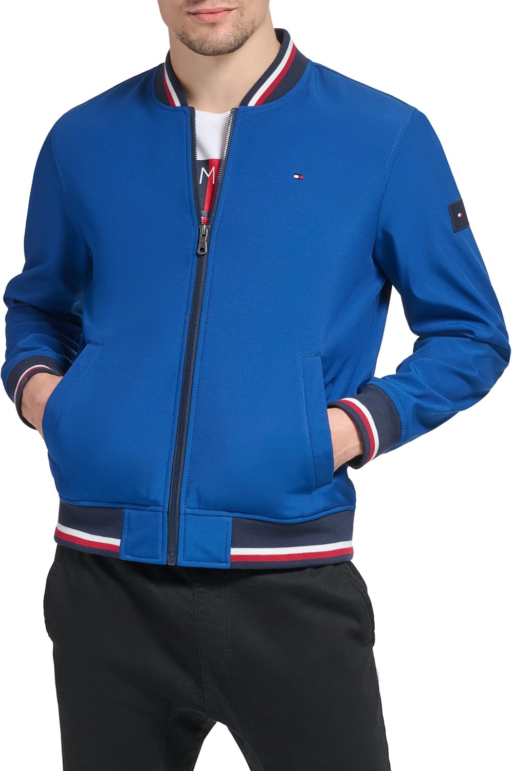 

Легкая мужская куртка-бомбер Tommy Hilfiger Varsity Rib Knit, Royal Blue