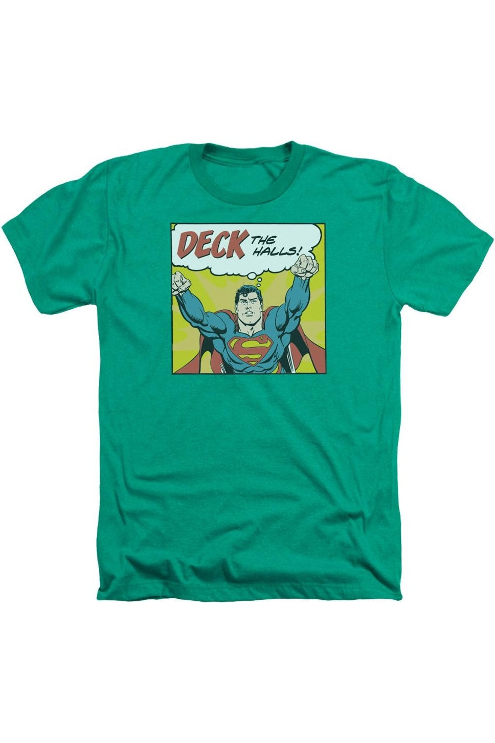 

DC Comics Deck The Halls Adult Heather Tee / Футболка Gildan, цвет kelly green