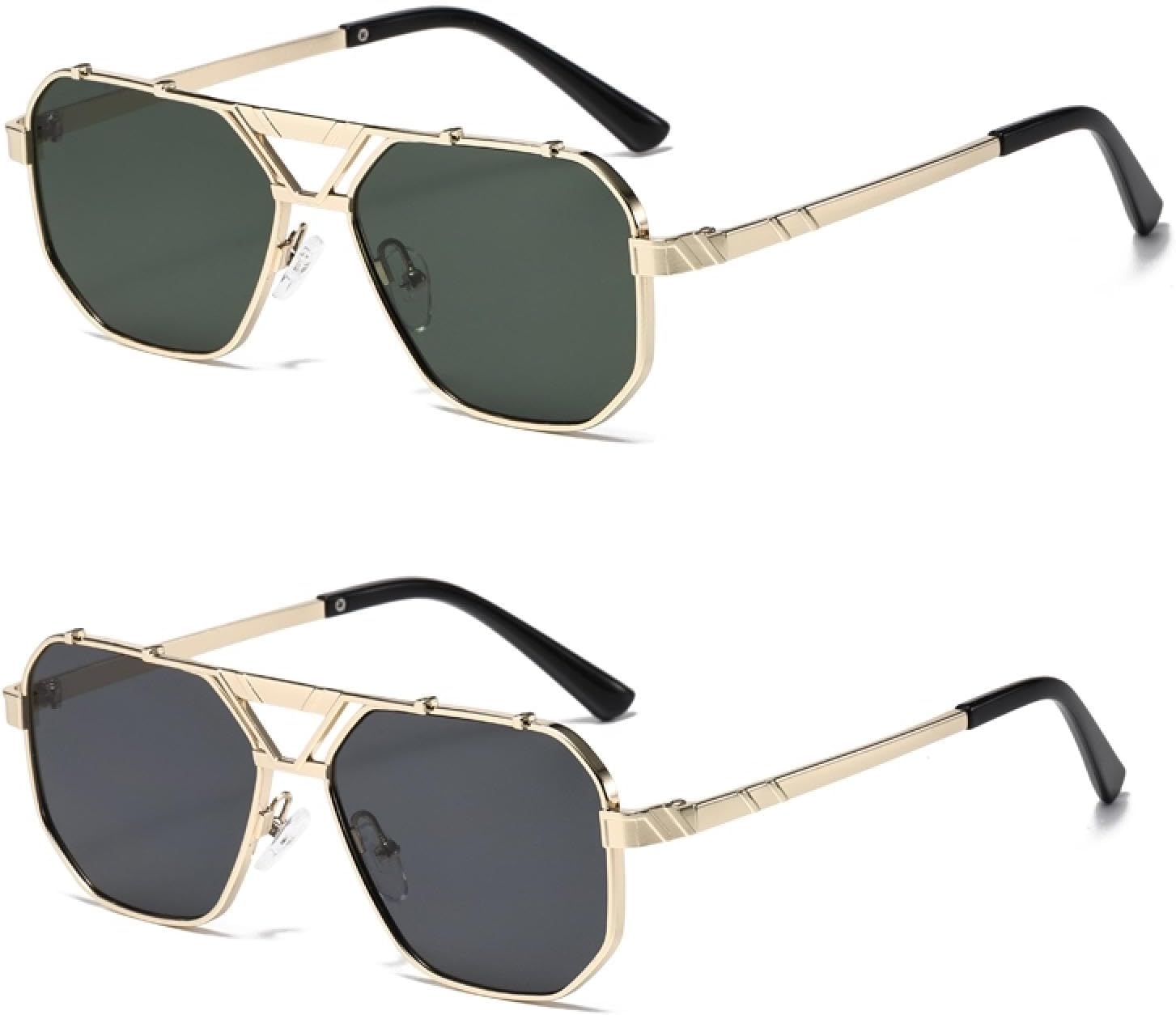 

Солнцезащитные очки с защитой UV400 | Металлические двойные перемычки, градиентные линзы | Для женщин и мужчин, для занятий спортом на открытом воздухе и вождения DSVIGF, 2pcs Z02