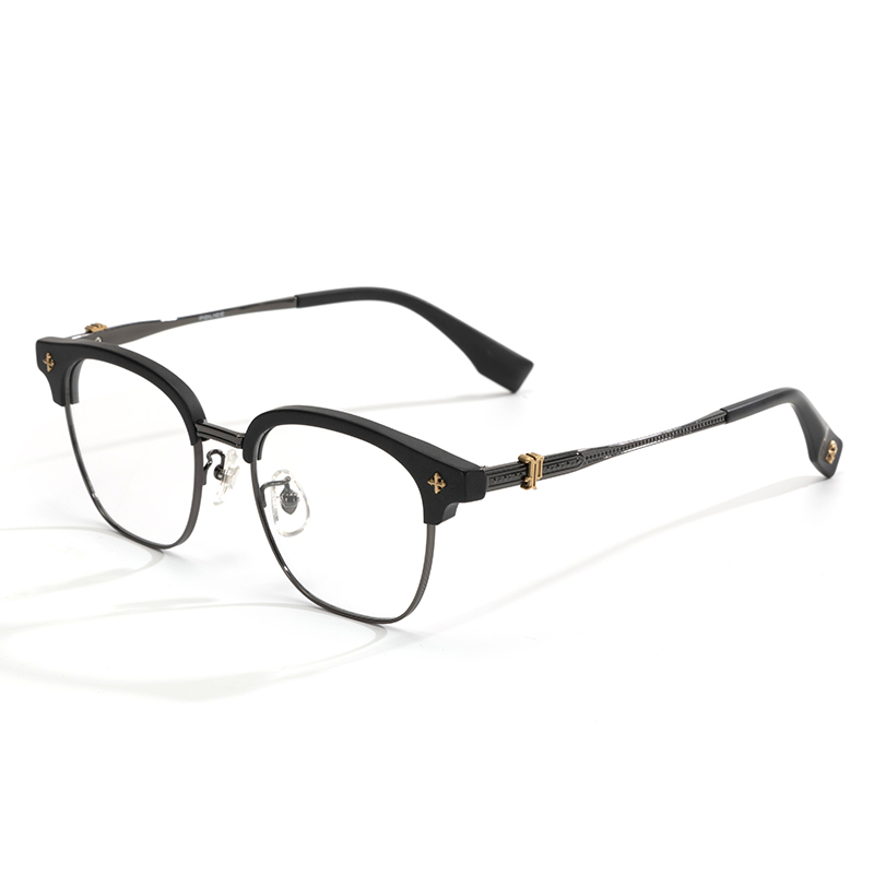 

Police Титановые очки в стиле бровей унисекс, VPLT23K-0703 Matte Gauze Black+Bright Deep Gunmetal