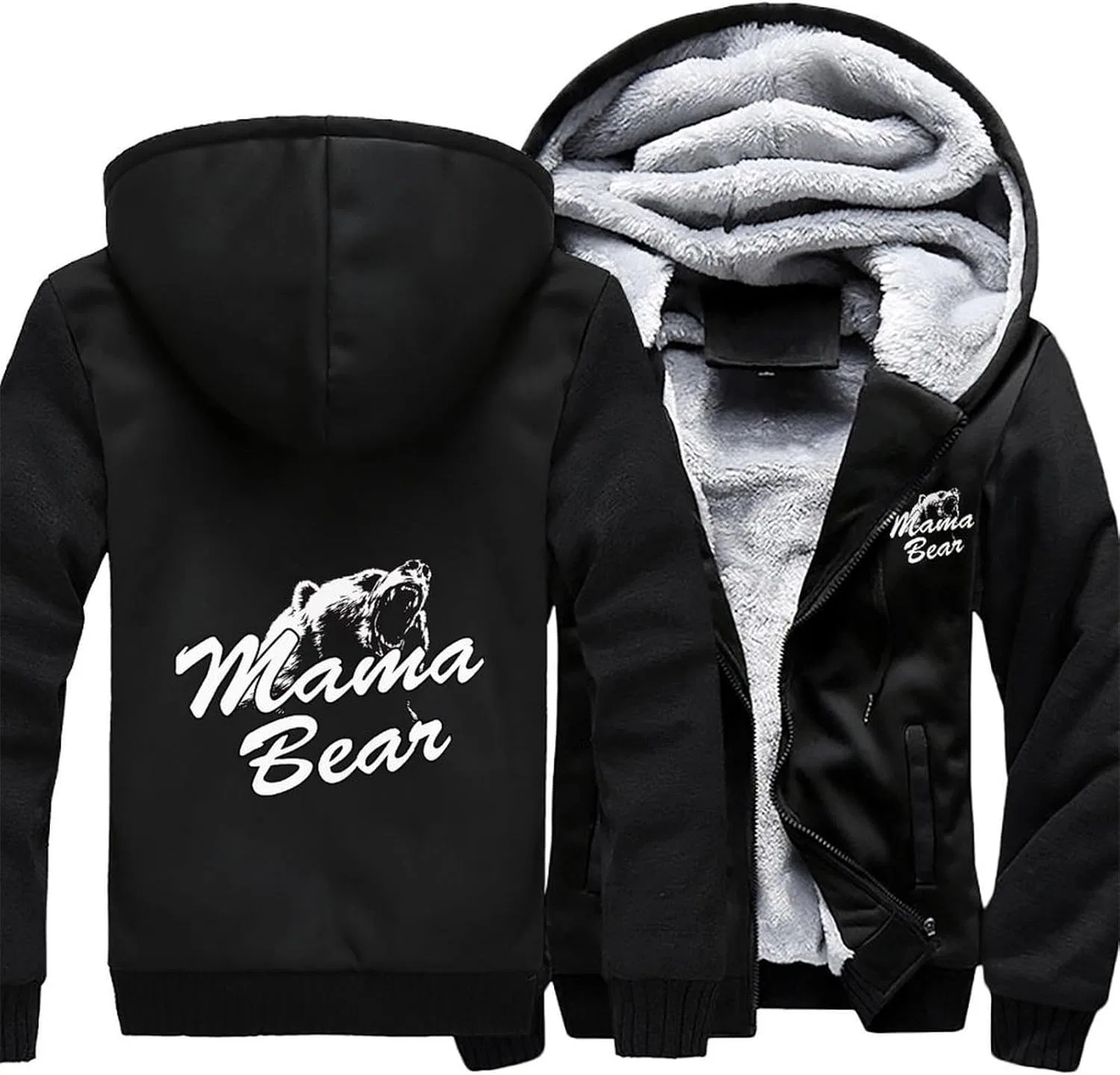 Толстовка на молнии, флисовая, мужская, черный — фото 3