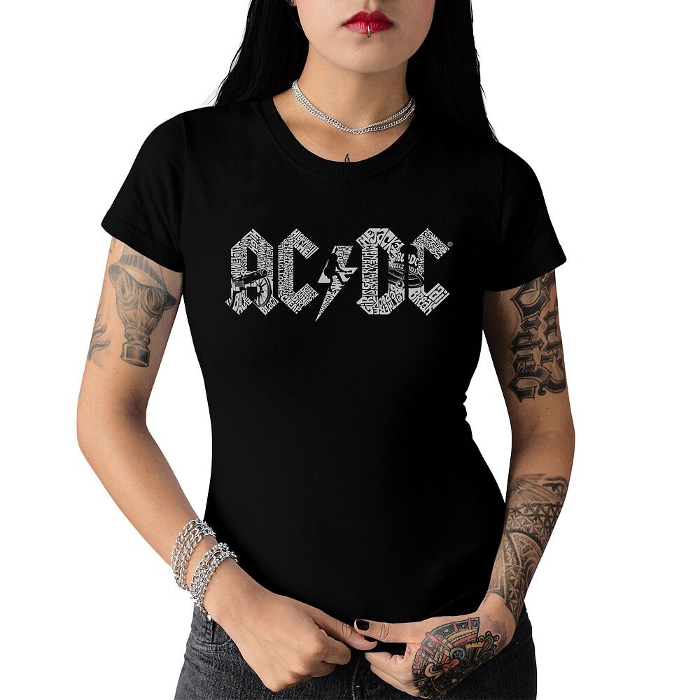 

ACDC — женская футболка с рисунком Word Art LA Pop Art, черный