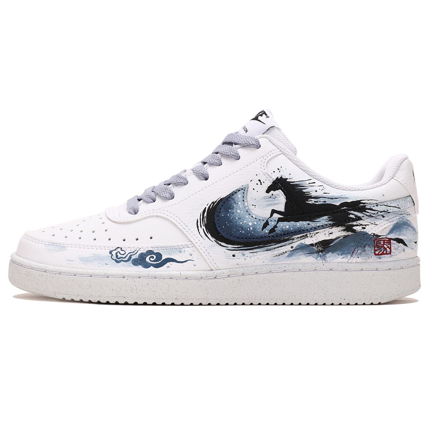 

Nike Court Vision 1 Abrasion Resistant Low top Skateboard Shoes мужские синие белые