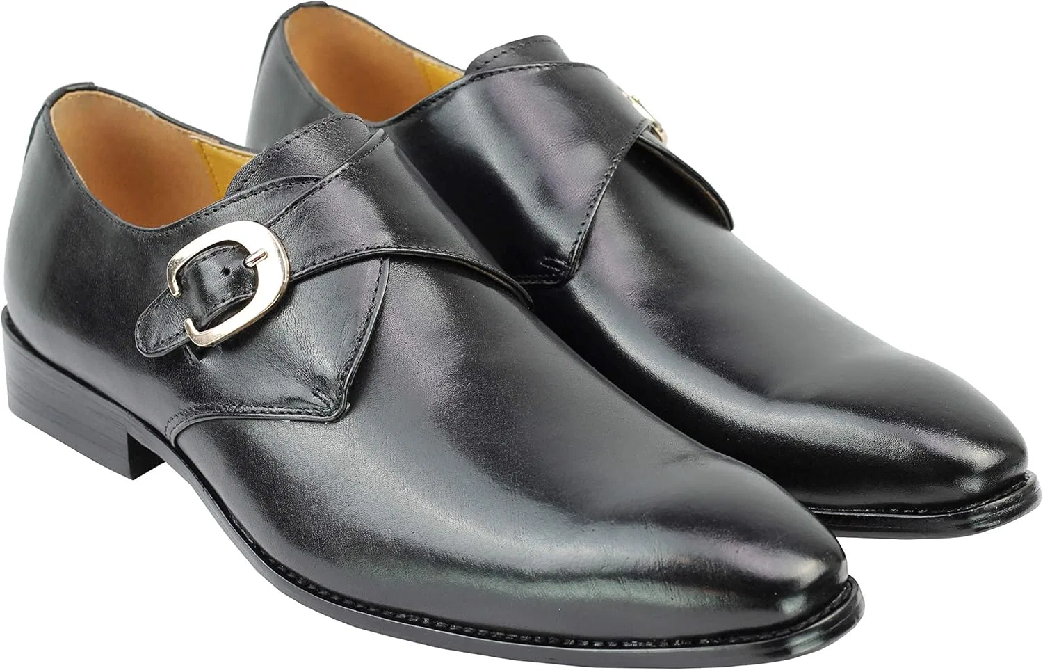 Мужские лоферы-монки Xposed Monk Strap Oxford из полированной кожи, коричнево-черного цвета, в стиле smart casual для офиса и повседневной носки — фото 2