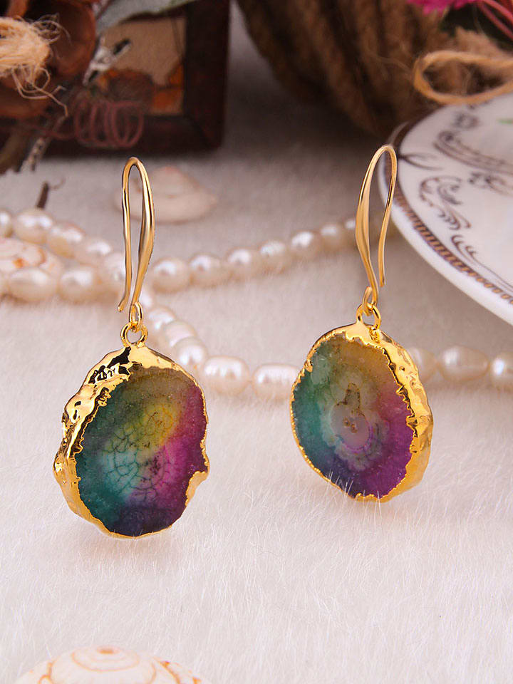 

Позолоченные серьги с драгоценными камнями Pierres delicates