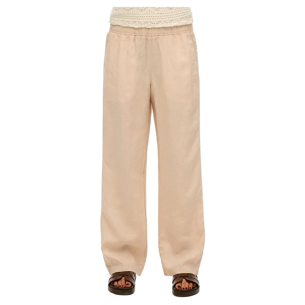 

Брюки Superdry Linen Drawstring, бежевый