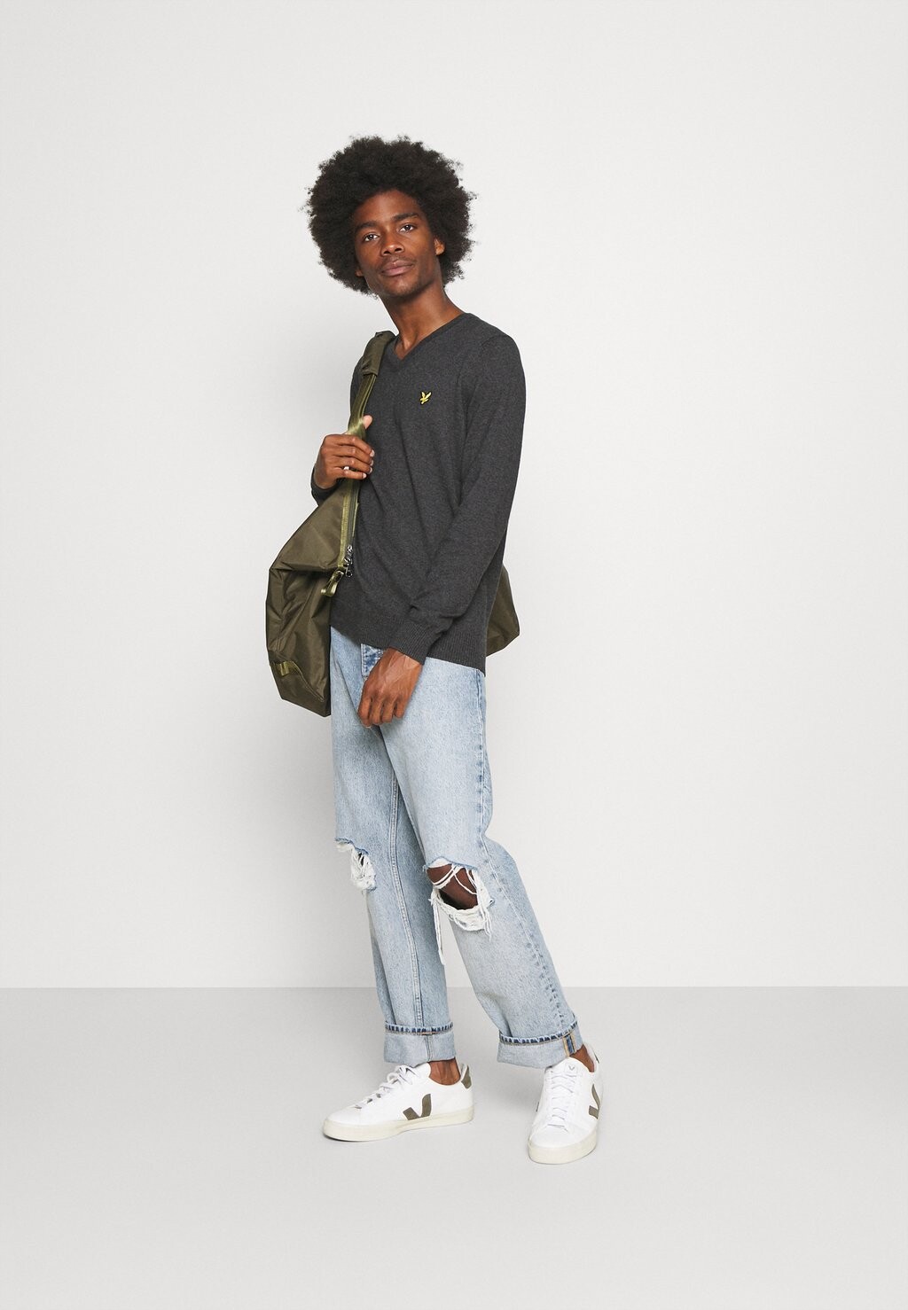 

Джемпер V NECK Lyle & Scott, цвет Mottled Dark Grey