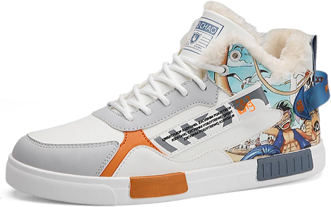 

Мужские зимние повседневные кеды, утепленные шерстяной подкладкой ботинки с утолщенной подошвой для мужчин Generic, белый