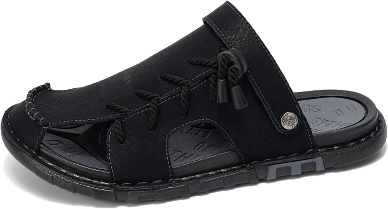 

Мужские модные сандалии-шлепанцы с поддержкой свода стопы, спортивные сандалии, летние быстросохнущие сандалии-рыбаки, пляжная обувь, обувь для дома и улицы, повседневные сабо, садовая обувь Generic, черный