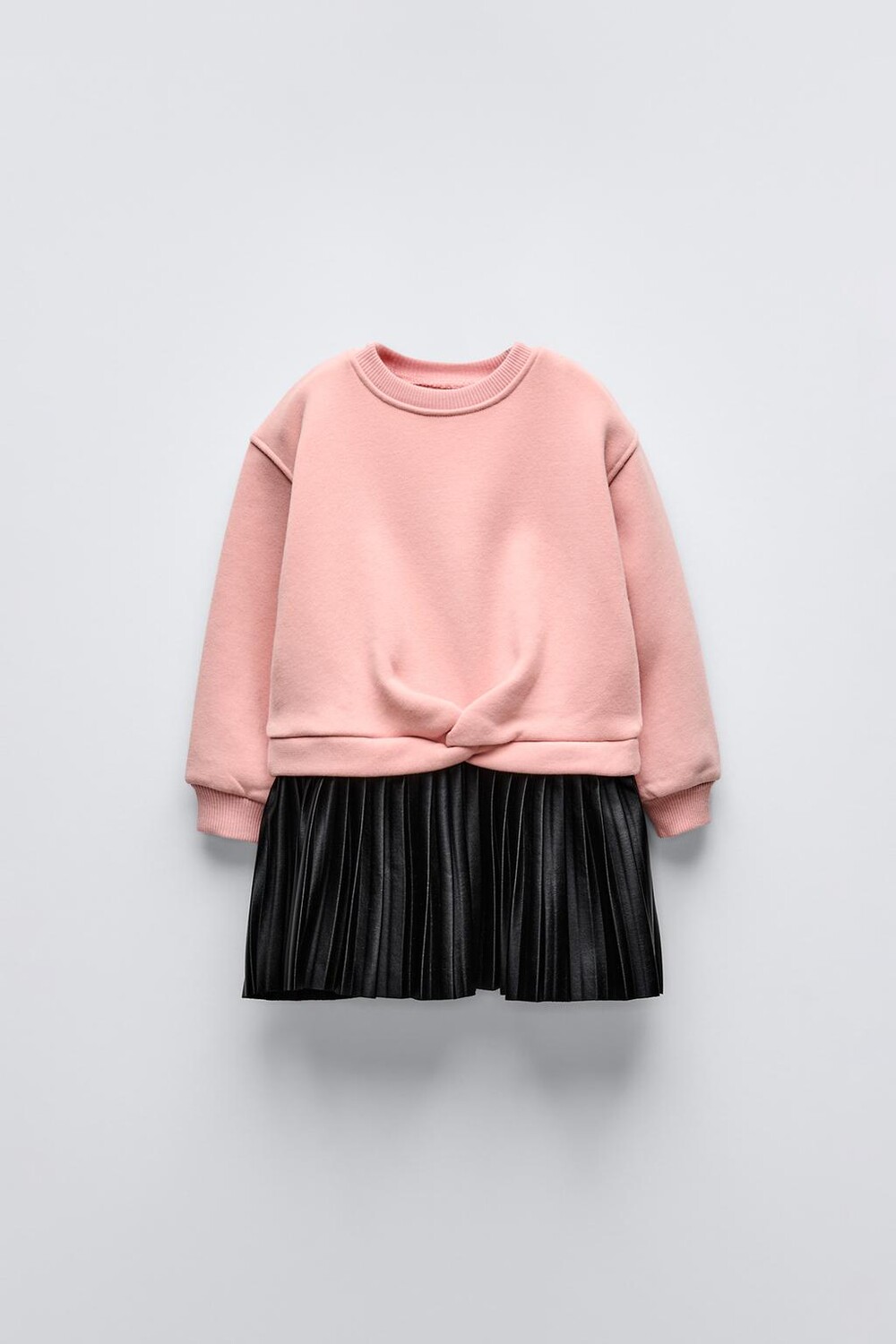 Контрастное узловое платье ZARA, розовый