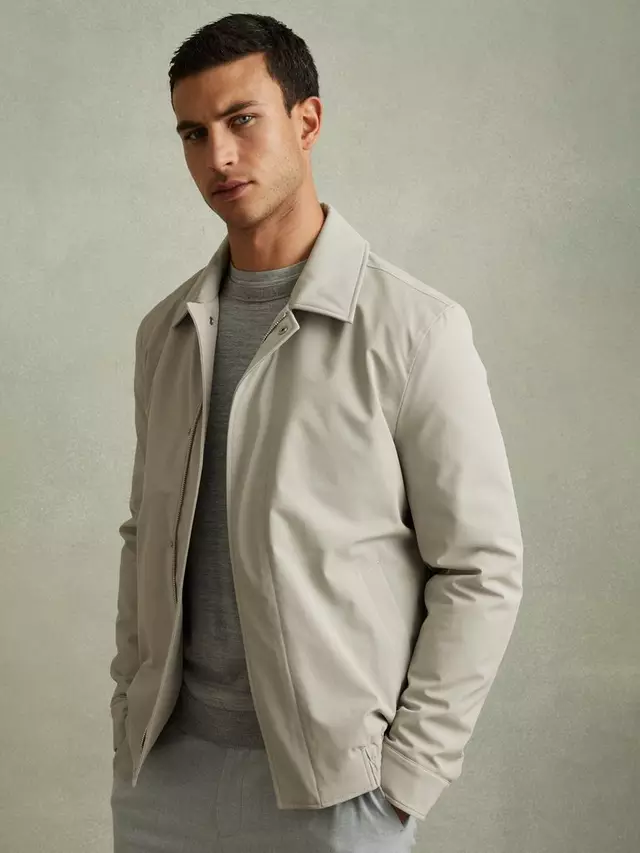 

Куртка Reiss Cologne Harrington, цвет stone