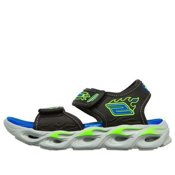 

Сандалии thermo splash slip on sport light-up sandals 'black blue' Skechers, черный